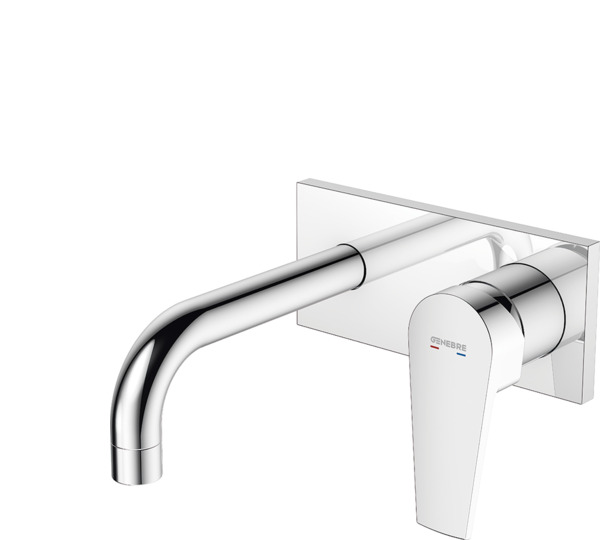 Monomando de lavabo empotrado caño 16 cm Cromado Klip